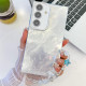 For Samsung Galaxy S24+ 5G Plating Glitter Texture Chain Wristband TPU Phone Case with Lens Film(White Tinfoil Texture)