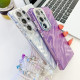For Samsung Galaxy S24+ 5G Plating Glitter Texture Chain Wristband TPU Phone Case with Lens Film(White Tinfoil Texture)
