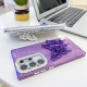For Samsung Galaxy S24+ 5G Plating Glitter Lens Film Texture Butterfly Holder Wristband Phone Case(White Water Ripples)