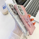 For Samsung Galaxy S24+ 5G Plating Glitter Lens Film Texture Butterfly Holder Wristband Phone Case(Purple Feather Yarn)