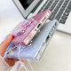 For Samsung Galaxy S24+ 5G Plating Glitter Lens Film Texture Butterfly Holder Wristband Phone Case(White Wrinkles)