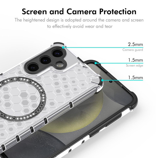 For Samsung Galaxy S24+ 5G ENKAY Hat-Prince Honeycomb MagSafe Shockproof Phone Case with 0.18mm Film(Green)