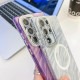 For Samsung Galaxy S24+ 5G Plating Texture Wristband MagSafe TPU Phone Case with Glitter Lens Film(White Shell Pattern)