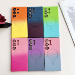For Samsung Galaxy S24+ 5G Liquid TPU Silicone Gradient MagSafe Phone Case(Orange Yellow Gradient)