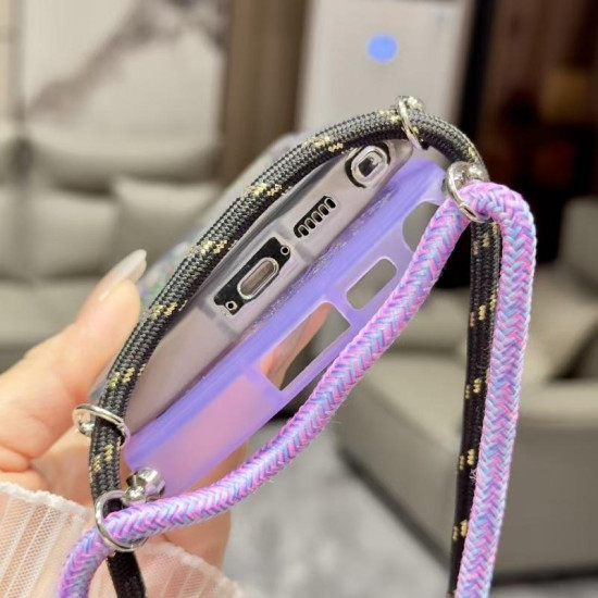 For Samsung Galaxy S24+ 5G Crossbody Wave Edge Butterfly TPU Phone Case(White)
