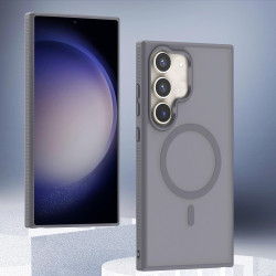 For Samsung Galaxy S23+ 5G Transparent TPU Hybrid PC Magsafe Phone Case(Grey)