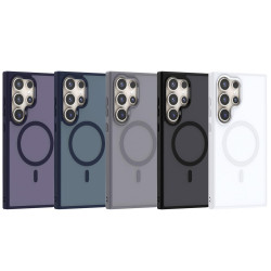 For Samsung Galaxy S24+ 5G Transparent TPU Hybrid PC Magsafe Phone Case(Grey)
