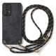 For Samsung Galaxy S23+ 5G Vintage Leather PC Back Cover Phone Case with Crossbody Strap(Black)