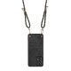 For Samsung Galaxy S23+ 5G Vintage Leather PC Back Cover Phone Case with Crossbody Strap(Black)
