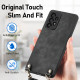 For Samsung Galaxy S23+ 5G Vintage Leather PC Back Cover Phone Case with Crossbody Strap(Black)