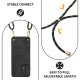 For Samsung Galaxy S23+ 5G Vintage Leather PC Back Cover Phone Case with Crossbody Strap(Black)