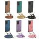 For Samsung Galaxy S23+ 5G Vintage Leather PC Back Cover Phone Case with Crossbody Strap(Black)