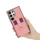 For Samsung Galaxy S24+ 5G Skin Card Bag Crossbody Lanyard Phone Case(Pink)