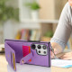 For Samsung Galaxy S24+ 5G Skin Card Bag Crossbody Lanyard Phone Case(Purple)