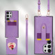 For Samsung Galaxy S24+ 5G Skin Card Bag Crossbody Lanyard Phone Case(Purple)