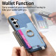For Samsung Galaxy S24+ 5G Retro Cross Leather Ring Horizontal Insert Card Bag MagSafe Phone Case(Blue)