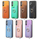 For Samsung Galaxy S24+ 5G Retro Cross Leather Ring Horizontal Insert Card Bag MagSafe Phone Case(Blue)