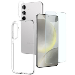 For Samsung Galaxy S24+ 5G NORTHJO TPU Case with Screen and Lens Film  Support Fingerprint Unlock(Transparent)