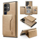 For Samsung Galaxy S24+ 5G Shield Multi-functional MagSafe Card Bag Phone Case(Desert Gold)