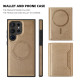 For Samsung Galaxy S24+ 5G Shield Multi-functional MagSafe Card Bag Phone Case(Desert Gold)