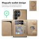 For Samsung Galaxy S24+ 5G Shield Multi-functional MagSafe Card Bag Phone Case(Desert Gold)