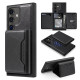 For Samsung Galaxy S24+ 5G Shield Multi-functional MagSafe Card Bag Phone Case(Black)