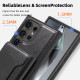 For Samsung Galaxy S24+ 5G Shield Multi-functional MagSafe Card Bag Phone Case(Black)