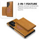 For Samsung Galaxy S24+ 5G Shield Multi-functional MagSafe Card Bag Phone Case(Brown)