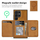 For Samsung Galaxy S24+ 5G Shield Multi-functional MagSafe Card Bag Phone Case(Brown)