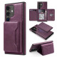 For Samsung Galaxy S24+ 5G Shield Multi-functional MagSafe Card Bag Phone Case(Purple)