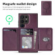 For Samsung Galaxy S24+ 5G Shield Multi-functional MagSafe Card Bag Phone Case(Purple)