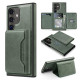 For Samsung Galaxy S24+ 5G Shield Multi-functional MagSafe Card Bag Phone Case(Green)