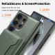 For Samsung Galaxy S24+ 5G Shield Multi-functional MagSafe Card Bag Phone Case(Green)