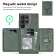 For Samsung Galaxy S24+ 5G Shield Multi-functional MagSafe Card Bag Phone Case(Green)