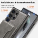 For Samsung Galaxy S24+ 5G Shield Multi-functional MagSafe Card Bag Phone Case(Grey)