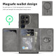 For Samsung Galaxy S24+ 5G Shield Multi-functional MagSafe Card Bag Phone Case(Grey)