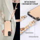 For Samsung Galaxy S23 5G Carbon Fiber Texture Leather Back Cover Phone Case with Crossbody Strap(Khaki)