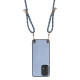 For Samsung Galaxy S23 5G Carbon Fiber Texture Leather Back Cover Phone Case with Crossbody Strap(Blue)