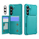 For Samsung Galaxy S24+ 5G ENKAY Hat-Prince Card Slot Wallet TPU Back Leather Phone Case with Lens Film(Cyan)