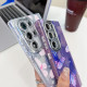 For Samsung Galaxy S24+ 5G Plating Texture Butterfly TPU Phone Case with Glitter Lens Film(Blue Butterflies HU3)
