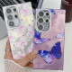 For Samsung Galaxy S24+ 5G Plating Texture Butterfly TPU Phone Case with Glitter Lens Film(Silver Butterflies HU6)