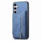 For Samsung Galaxy S24+ 5G Retro MagSafe Zipper Wallet Card Bag Back Phone Case(Blue)