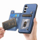 For Samsung Galaxy S24+ 5G Retro MagSafe Zipper Wallet Card Bag Back Phone Case(Blue)