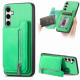 For Samsung Galaxy S24+ 5G Retro MagSafe Zipper Wallet Card Bag Back Phone Case(Green)