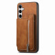 For Samsung Galaxy S24+ 5G Retro MagSafe Zipper Wallet Card Bag Back Phone Case(Brown)