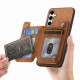 For Samsung Galaxy S24+ 5G Retro MagSafe Zipper Wallet Card Bag Back Phone Case(Brown)