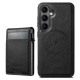 For Samsung Galaxy S24+ 5G Suteni H19 Oil Wax 2-in-1 MagSafe Removable Card Box Back Phone Case(Black)