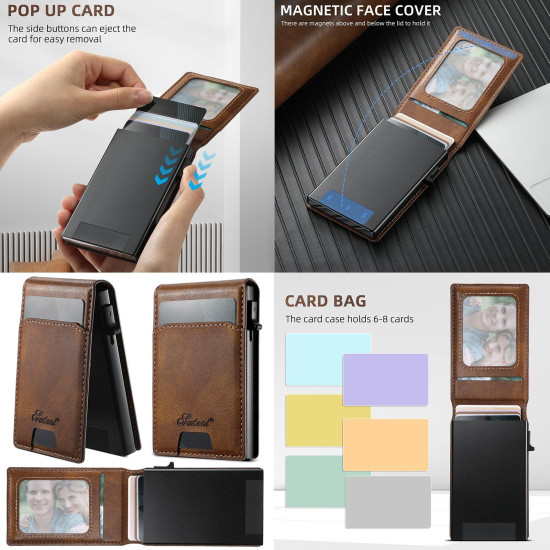 For Samsung Galaxy S24+ 5G Suteni H19 Oil Wax 2-in-1 MagSafe Removable Card Box Back Phone Case(Black)