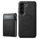 For Samsung Galaxy S23+ 5G Suteni H19 Oil Wax 2-in-1 MagSafe Removable Card Box Back Phone Case(Black)