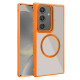 For Samsung Galaxy S24+ 5G Plated CD Texture MagSafe Acrylic Hybrid TPU Phone Case(Orange)